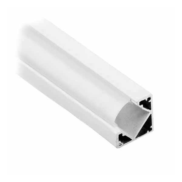 v-tac vt-8114-w profilo in alluminio bianco angolare da 2m milky cover per striscia led - sku 3364