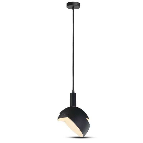 v-tac vt-7100-b lampadario led pendente moderno con paralume orientabile in alluminio 1mt e14 Ø180mm colore nero sku 3921