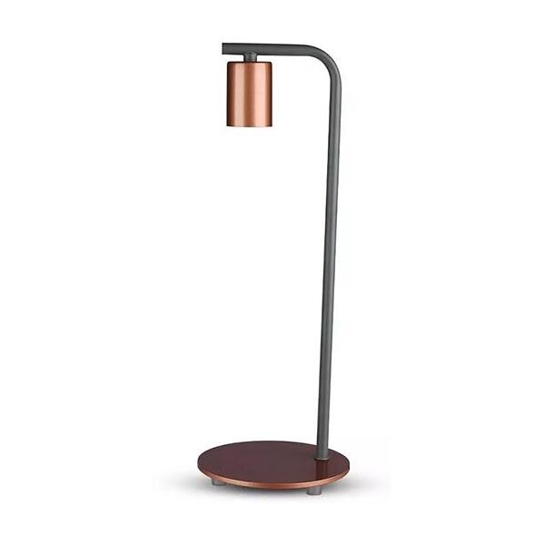 v-tac vt-7412 lampada da tavolo in metallo colore bronzo con portalampada per lampadine 1xe27 ip20 - sku 40331