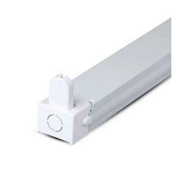 v-tac vt-16010 plafoniera singola per tubi led t8 da 60cm corpo in metallo bianco ip20 - sku 6052