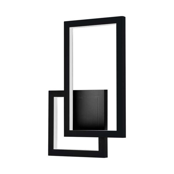 v-tac vt-11120 lampada led da parete geometrica doppio rettangolo e quadrato 20w colore nero design moderno 3000k ip20 sku 6842