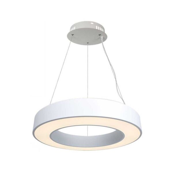 v-tac vt-7760-w lampadario led rotondo bianco a sospensione 50w circolare anello metallo sospeso 4000k dimmerabile triac - sku 6958