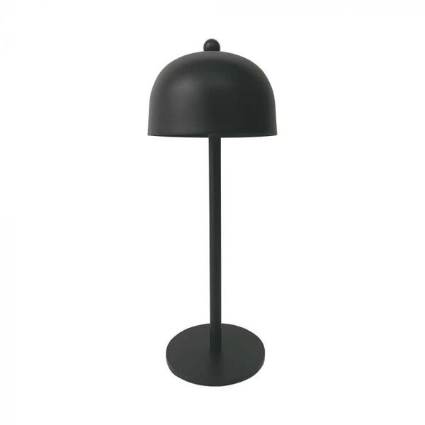 v-tac vt-1052 lampada led da tavolo 3w cct 3in1 colore nero ricaricabile con usb c touch dimmerabile 115x300mm - 7985