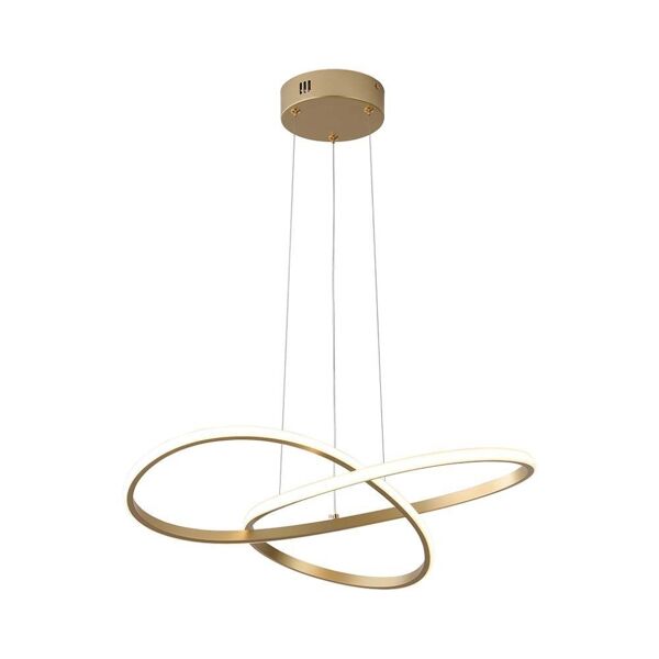 v-tac vt-7799 lampadario led rotondo design moderno forma circolare ad intreccio astratta 20w in alluminio colore oro 3000к - 8014