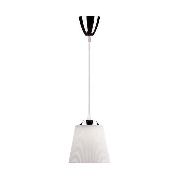 v-tac vt-1036 lampadario pendente led 7w 1mt moderno in plastica bianco con attacco cromato Ф150mm - sku 8505