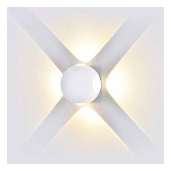 v-tac vt-834 lampada led 4w da parete forma sferica bianco wall light bianco caldo 3000k ip65 - sku 8551