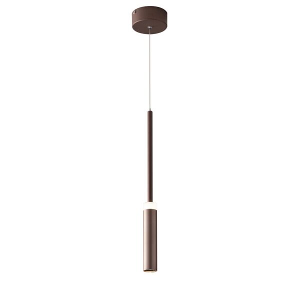 lampadario sospensione led candle eclettico colore bronzo 7w mis 11,5 x 120 cm