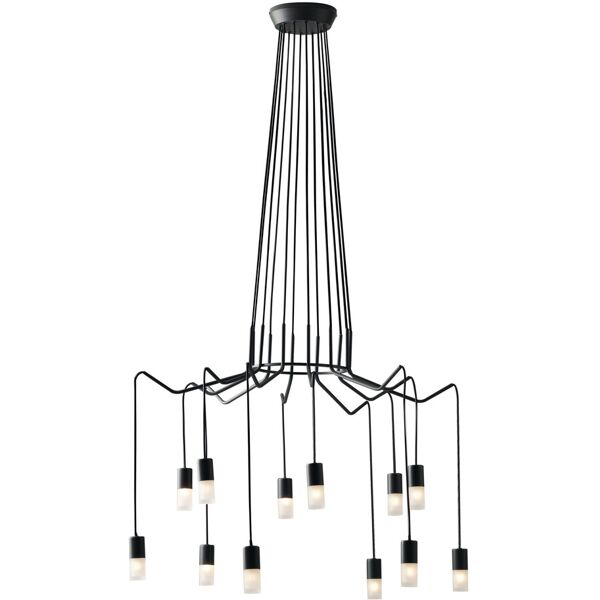 lampadario sospensione spider eclettico colore antracite 10w dim 5 x 150cm