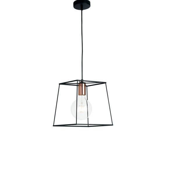 lampadario sospensione harlem industrial vintage colore nero 60w mis 25 x 25 x 120 cm