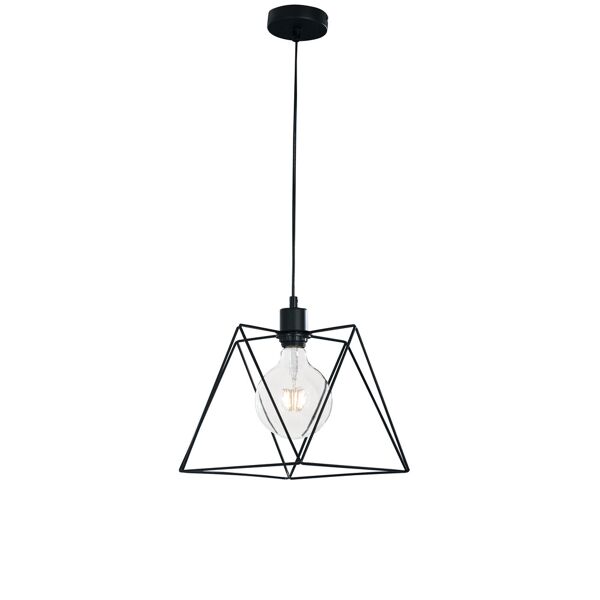 lampadario sospensione santana industrial vintage colore nero 60w mis 26 x 26 x 120 cm