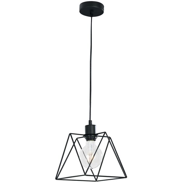 lampadario sospensione santana industrial vintage colore nero 60w mis 20 x 20 x 120 cm