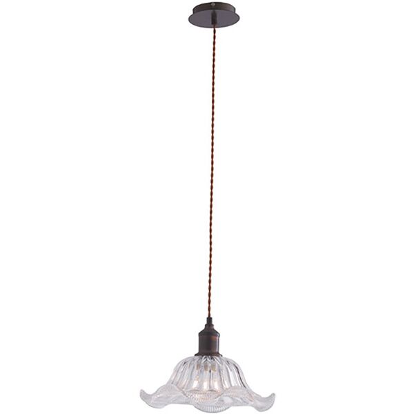 lampadario sospensione kansas industrial vintage colore trasparente 60w mis 30 x 120 cm