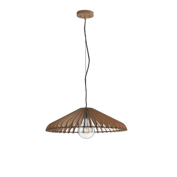 lampadario sospensione calder industrial vintage colore legno naturale 60w mis 50 x 120 cm