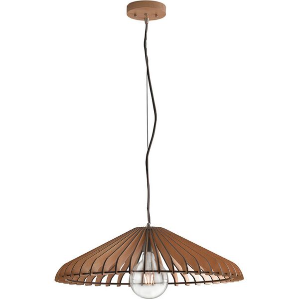 lampadario sospensione calder industrial vintage colore legno naturale 60w mis 30 x 120 cm