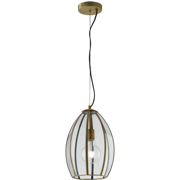 lampadario sospensione chester industrial vintage colore ottone 60w