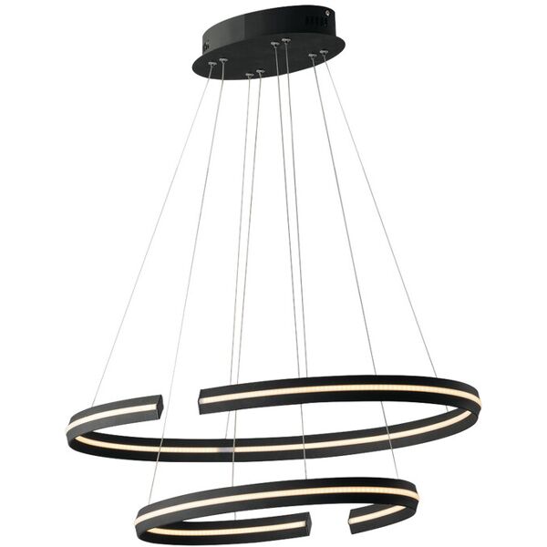 lampadario sospensione led clarke moderno color nero 75w