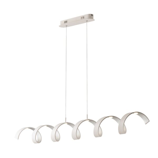 lampadario sospensione led helix moderno colore bianco silver 30w