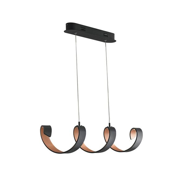 lampadario sospensione led helix moderno colore nero oro 20w