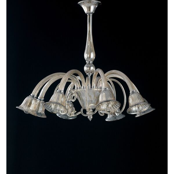 lampadario in vetro classico champagne poseidon 40w