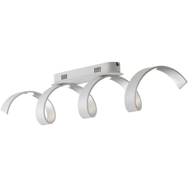 lampadario plafoniera led helix moderno colore bianco silver 20w dim 80 x 18 x 13,5 cm