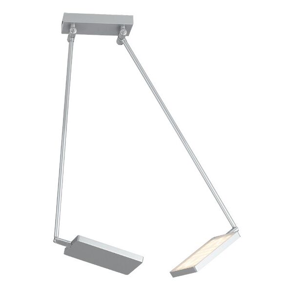 lampadario plafoniera led book moderno colore grigio 2 x 17w dim 25 x 85 x 16 cm