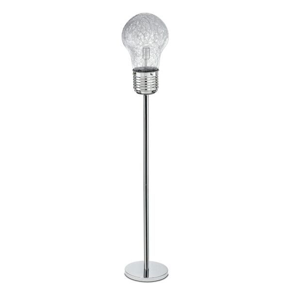 lampadario piantana lampadina coordinati colore acciaio 60w mis 30 x 165 cm
