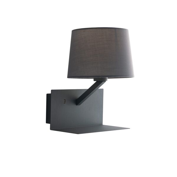 lampadario applique ciak eclettico usb colore grigio 40w mis 23 x 31 x 22,5 cm