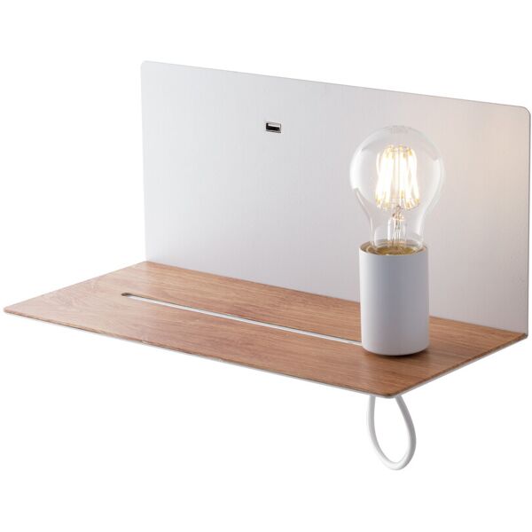 lampadario applique flash eclettico usb colore bianco 40w mis 33 x 15 x 18 cm