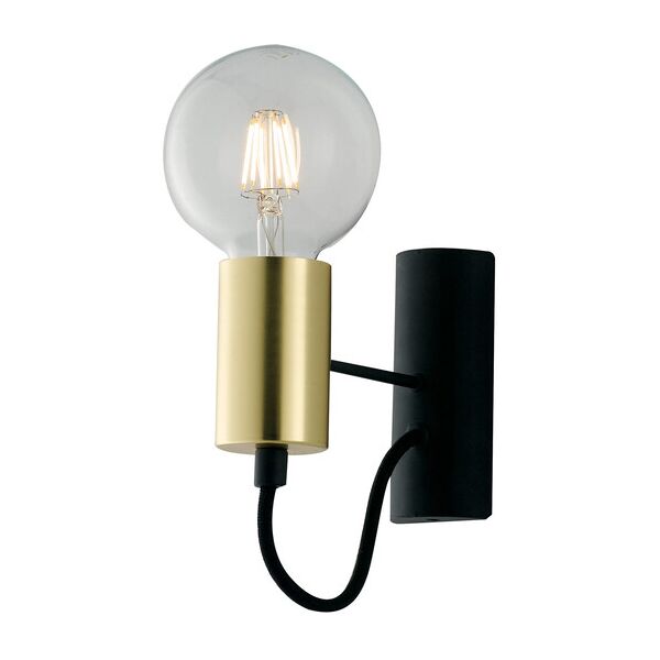 lampadario applique axon class colore nero oro 60w mis 5 x 17 x 16 cm