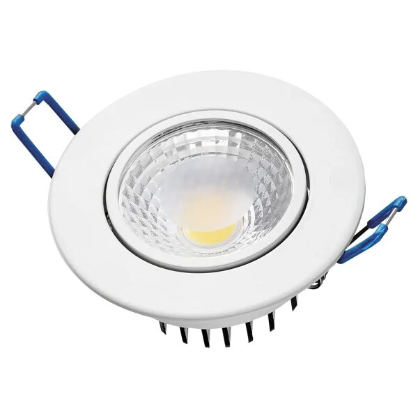 vivida faretto incasso tondo orientabile bianco led cob 5w 4000k 370 lumen Ø 87xh 45 mm foro 80 mm