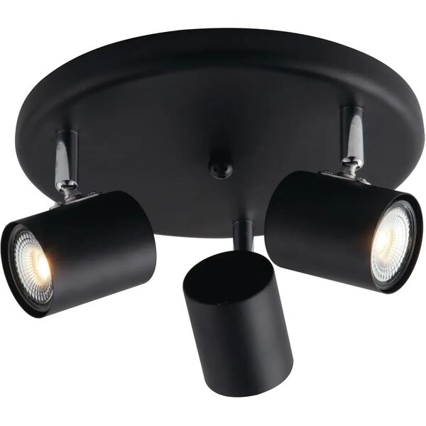 tecnomat plafoniera 3 luci zero 3xgu10 fino a 35w lampadine non incluse 235x120 mm nero orientabile