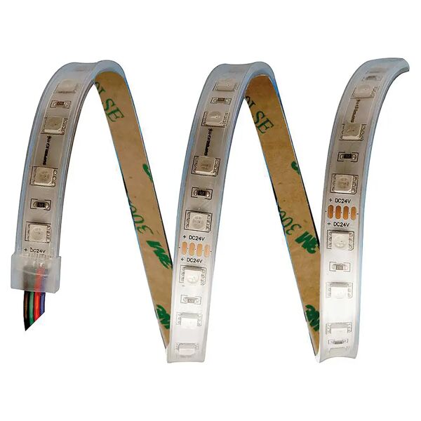 tecnomat strip led da interno 24v lunghezza 5 m 14,4w/m 60 led/m multicolor (rgb) ip20