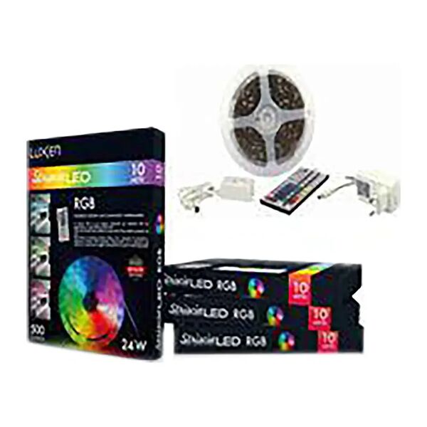 tecnomat strip led rgb da esterno 24w ip65 10 m dimmerabile con alimentatore e telecomando