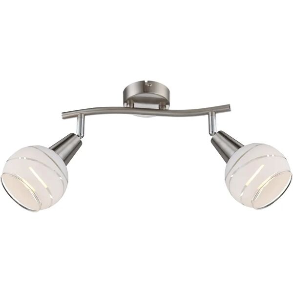 tecnomat barra 2 luci orientabili icona 2x4w e14 dimensioni 28x21,5 cm nickel vetro serigrafato