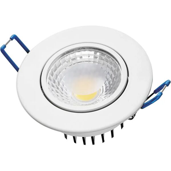 vivida faretto incasso tondo orientabile bianco led cob 5w 3000k 350 lumen ip20 Ø 87xh 45 mm foro 80mm