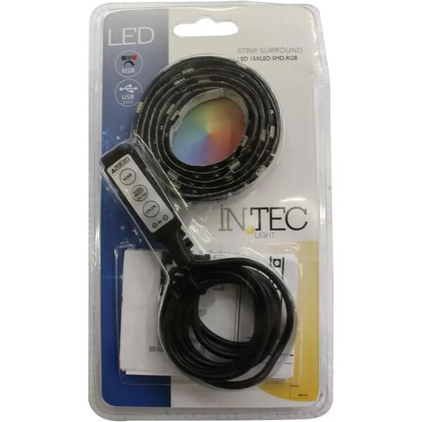 tecnomat striscia surround led rigida nera rgb comando digitale ip44 3,5w 5v connessione usb