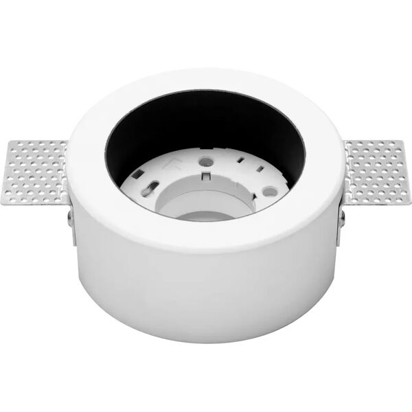 tecnomat faretto incasso t338 in gesso tondo con anello interno nero lampadina gx53 non inclusa