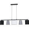 EGLO Lampadario Country charm Almeida nero in acciaio, L. 120 cm, 5 luci,