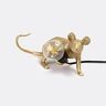 Seletti 'mouse' Lamp Lie Down, Gold, Eu And Usb Plug