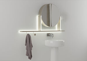 Desivero Design Complemento Integrato D'Arredo E Illuminazione Float 1300 Havana Codice Prod: Specchiera1300_havana