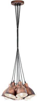 EGLO Lampadario Industriale Priddy 1 rame in metallo, D. 32.5 cm, 7 luci, EGLO