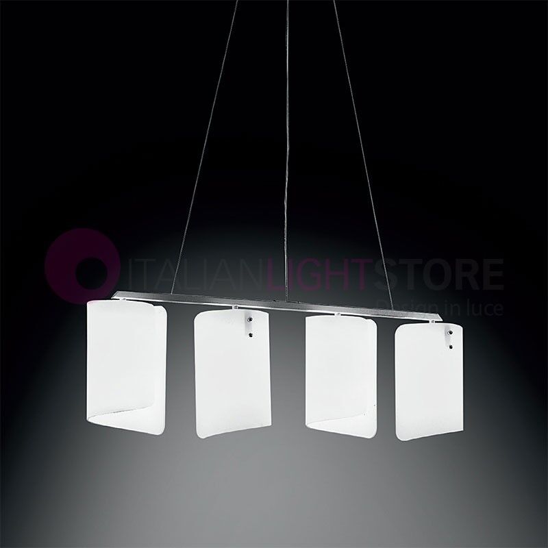 Selene Illuminazione Papiro Lampada A Sospensione In Cristallo Extra Chiaro L.85 Design Moderno