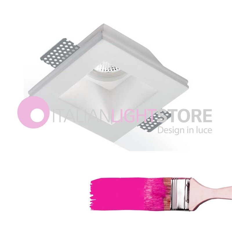 Gea Luce Srl Mizar Faretto Da Incasso A Scomparsa Moderno  In Gesso Quadrato Gu10 Verniciabile