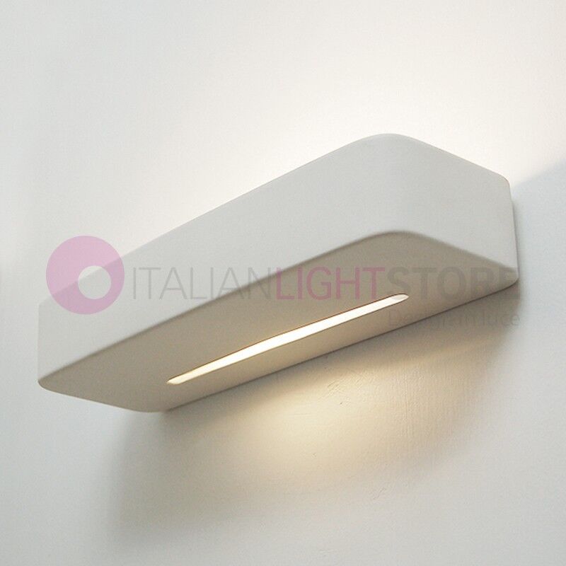 LIBERTI LAMP linea ceramica Plana Applique Moderna Rettangolare In Gesso Colorabile Plaster