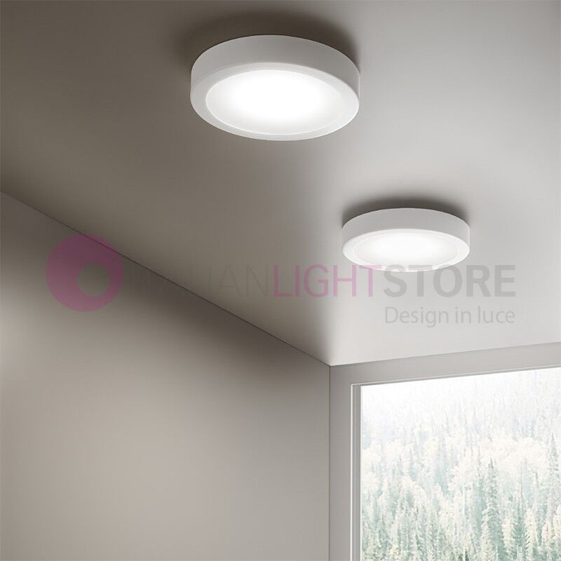 Antealuce Ring Plafoniera Led D.25 Design Moderno Alluminio Bianco