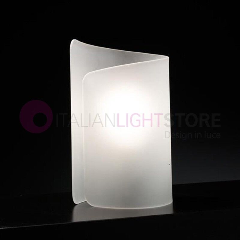 Selene Illuminazione Papiro Lampada Da Appoggio Cristallo Curvato D.15 Design Moderno