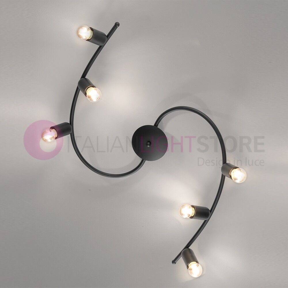 Iris Luce Snake Plafoniera A Soffitto 6 Luci Stile Industriale Moderno