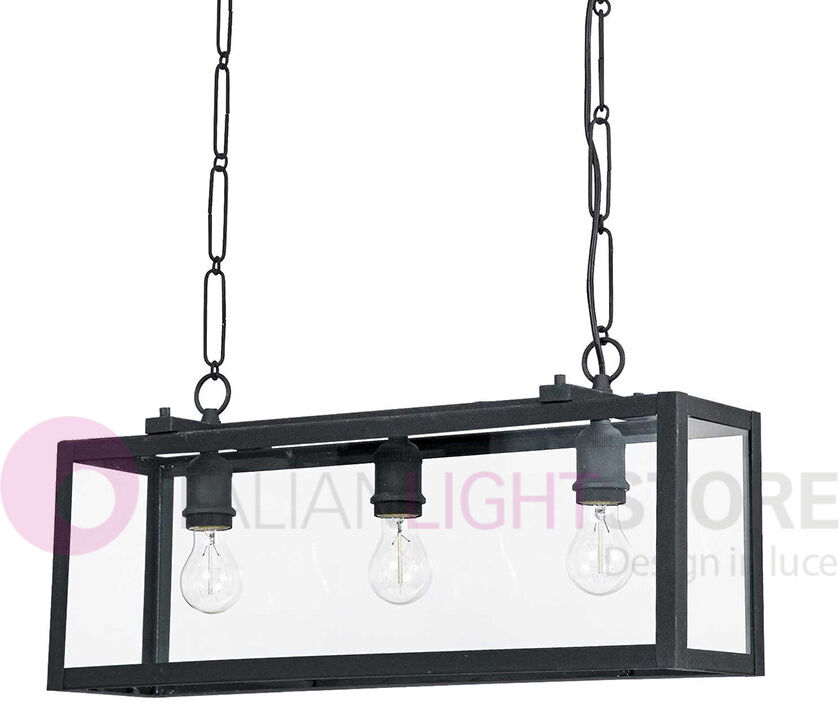 Ideal Lux Igor  Sospensione 3 Luci Stile Industrial