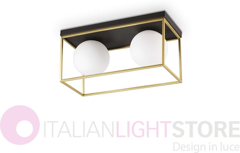 Ideal Lux Lingotto  Plafoniera 2 Luci Design Vintage