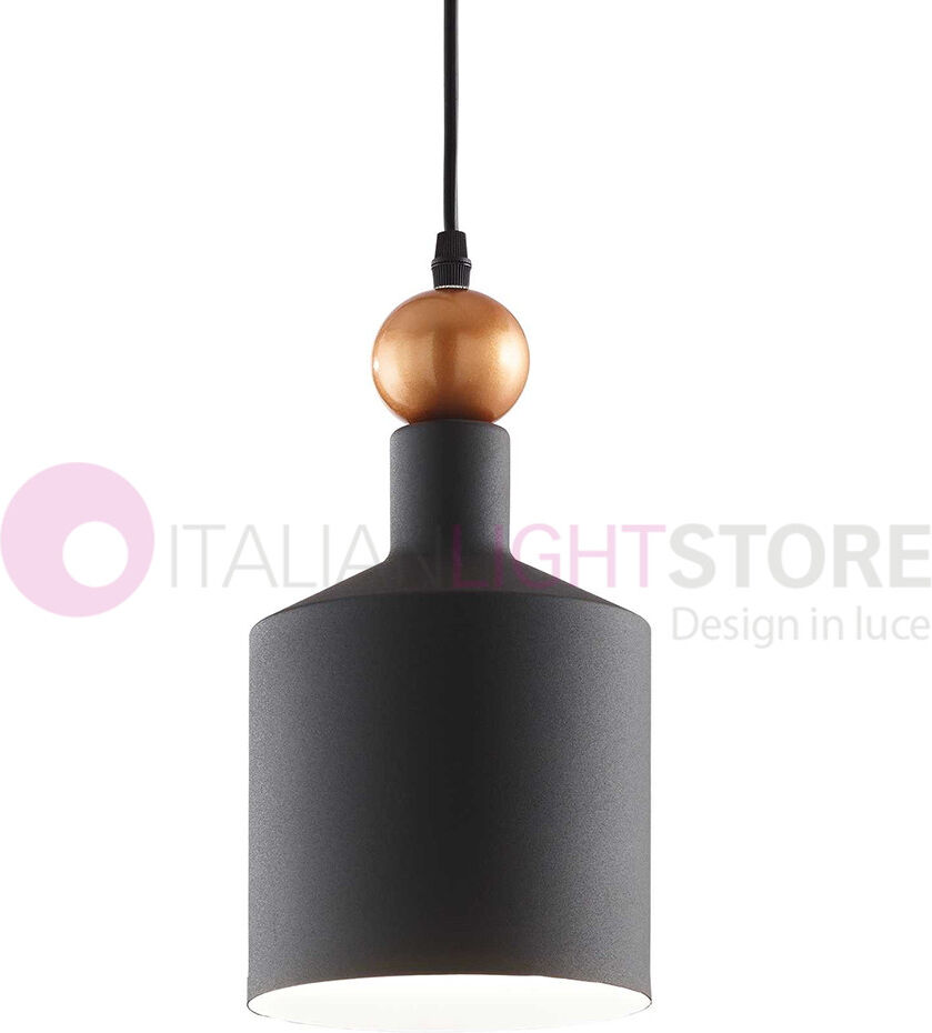 Ideal Lux Triade  Sospensione In Metallo Grigio D.15 Vintage